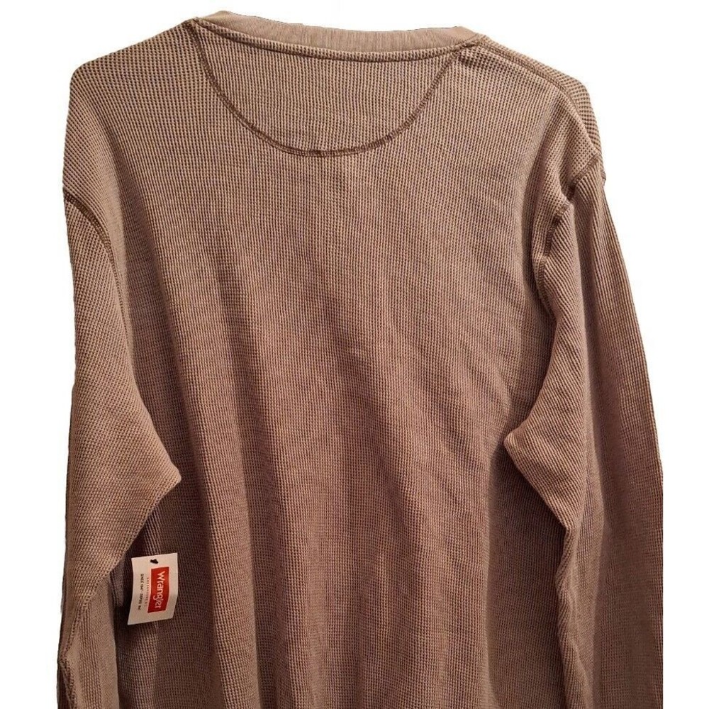 Wrangler Authentics Men's 2XL Long Sleeve Waffle Knit  Henley Shirt Pumice Stone - Picture 5 of 7